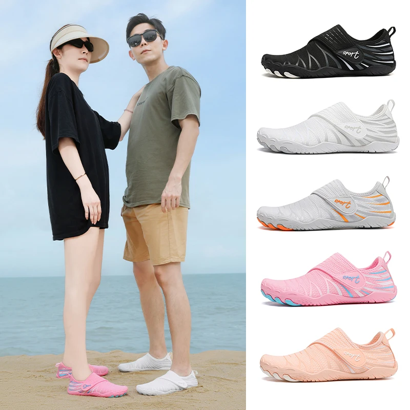 

Upstream Wading Aqua Shoes Men Women Slip On Water Sports Shoes Five Fingers Beach River Barefoot Swimming Sneakers Unisex New