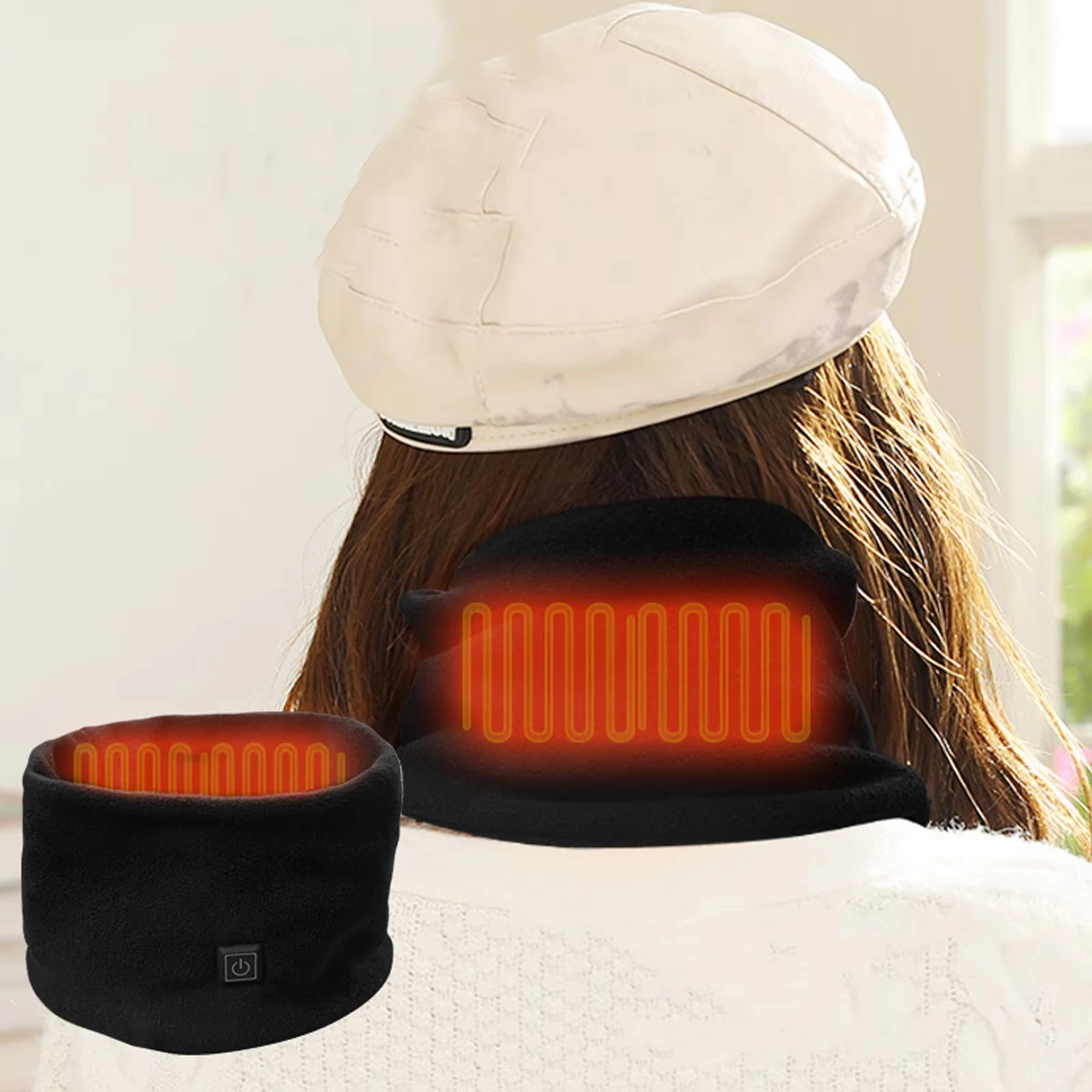 الشتاء تسخين كهربائي وشاح الرقبة التفاف USB قابلة للشحن الرقبة أدفأ 3 سرعة تعديل وشاح الصوف لركوب الدراجات التزلج #3