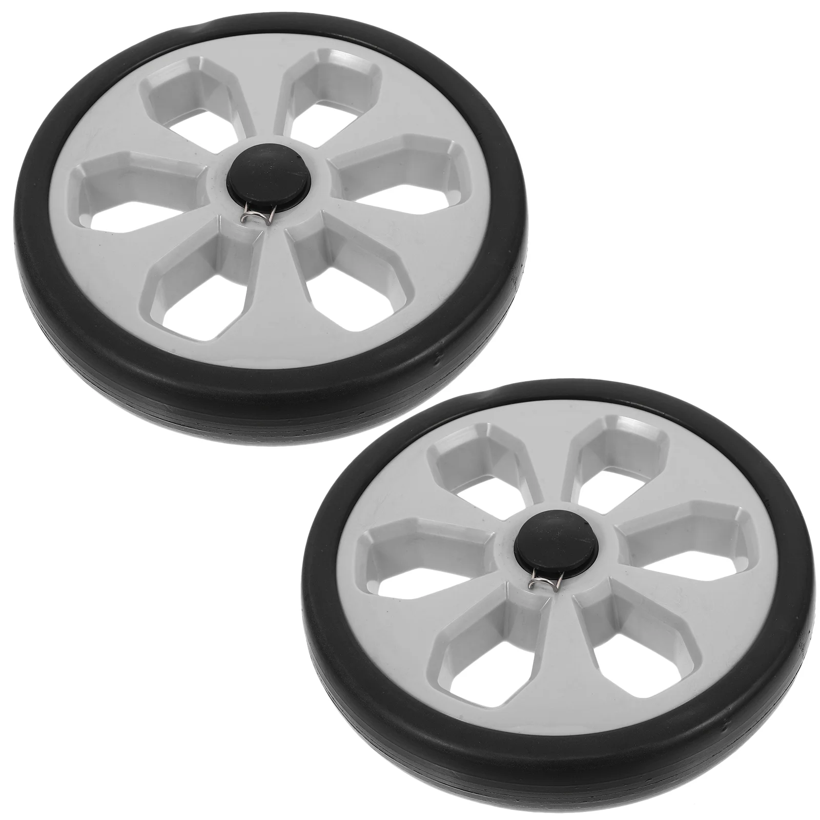 2 Pcs Shopping Cart Wheels Grocery Replacement Trailer Accessories Pulley Basket Bag Eva Plastic Rolling Roller Stroller