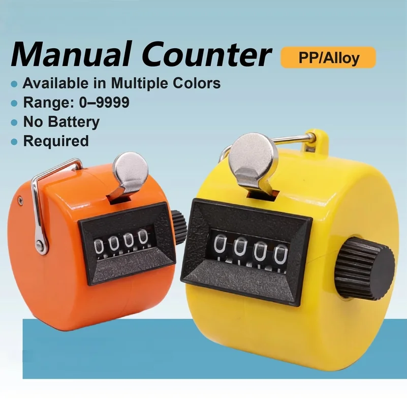 4 Digit Handheld Mechanical Tally Counter Clicker for Events Crowd Counting Warehouse Attendance 0-9999 No Battery