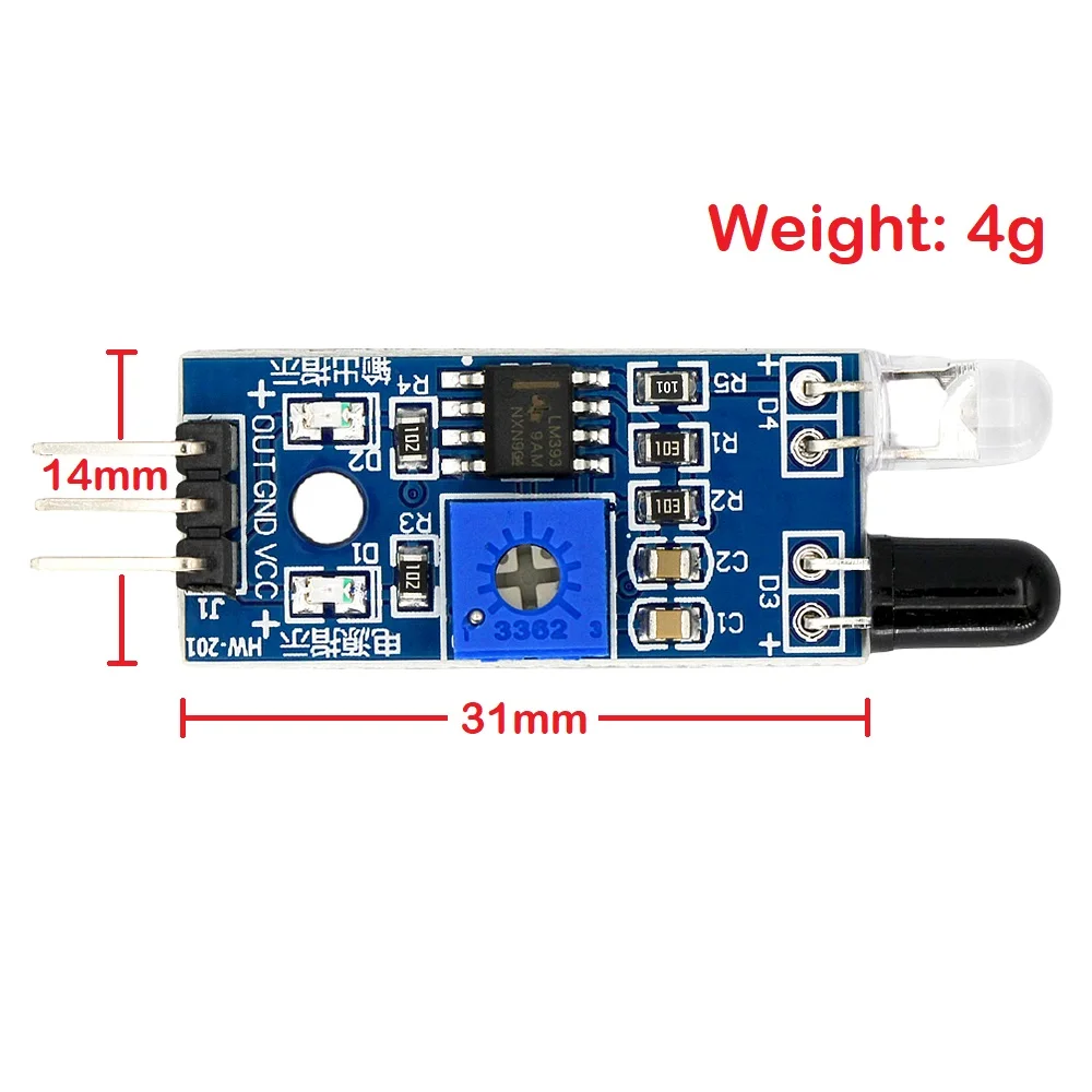 IR Infrared Obstacle Avoidance Sensor Module Smart Electronics for Arduino Smart Car Robot 3 Pin Reflective Photoelectric