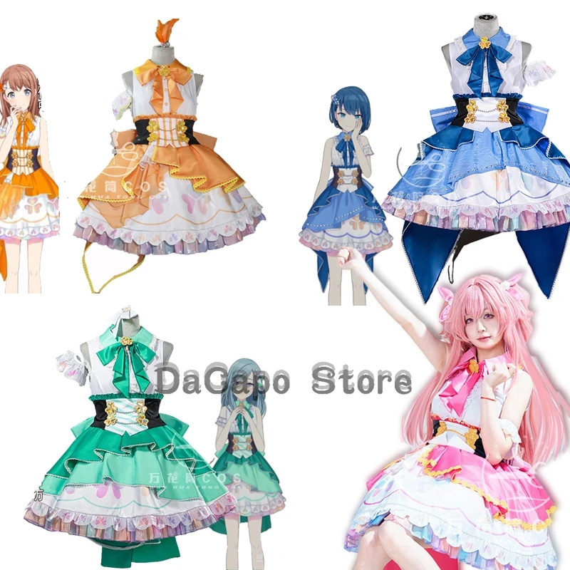 Hanasato minori cosplay momoi airi cosplay traje mais salto mmj bonito meninas saia vestido uniforme peruca projeto sekai palco colorido
