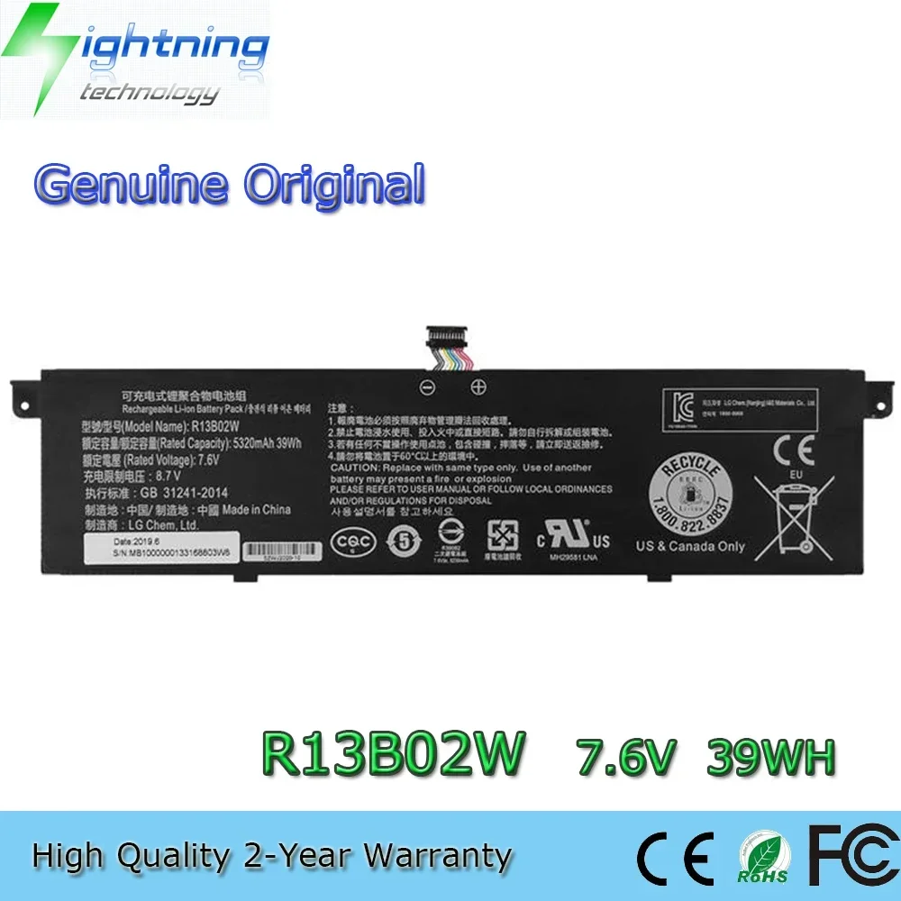 

New Original R13B02W 7.6V 39Wh Laptop Battery for Xiaomi Mi Air 13.3" 2018 161301-01 R13B01W etc.