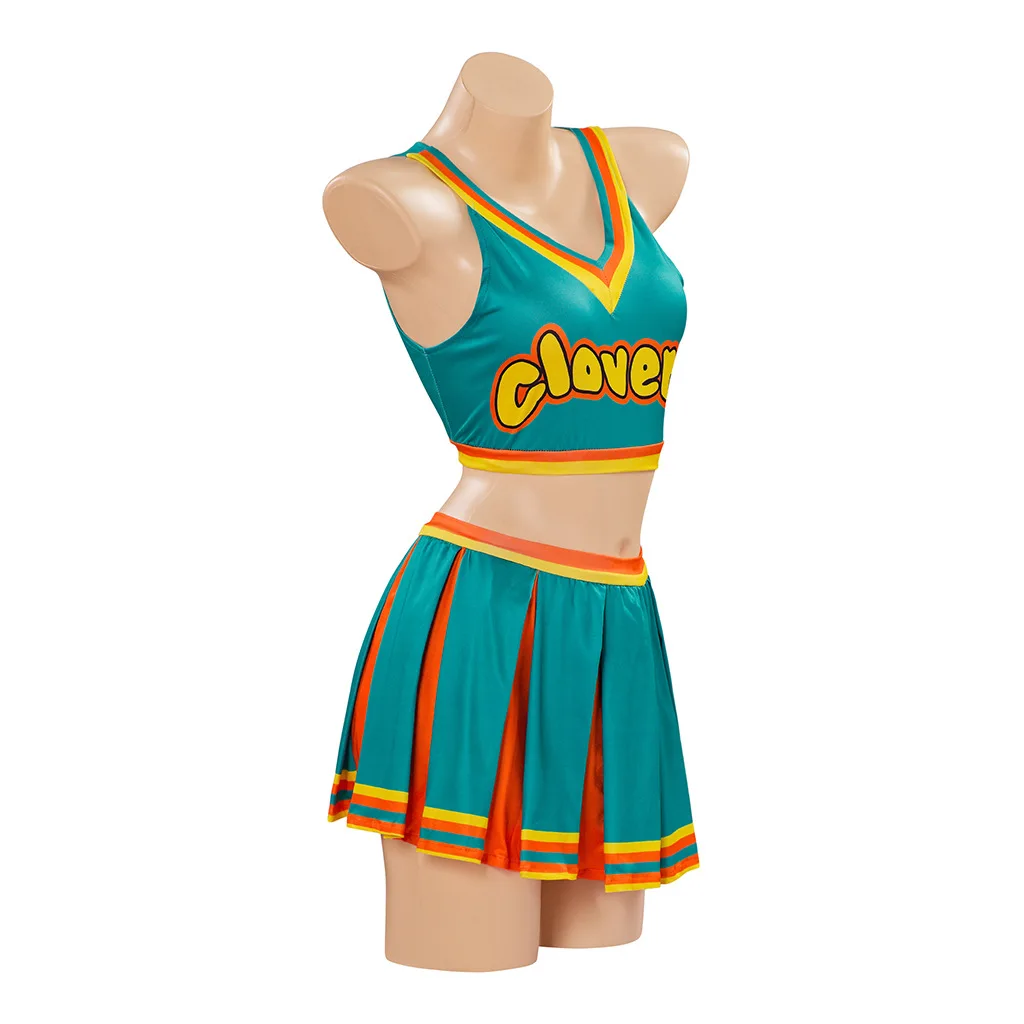 Costume d'Halloween Sexy pour Femme, Tenue de Pom-Pom Girl Verte Eververs, Déguisement de Football Lola pour Adultes