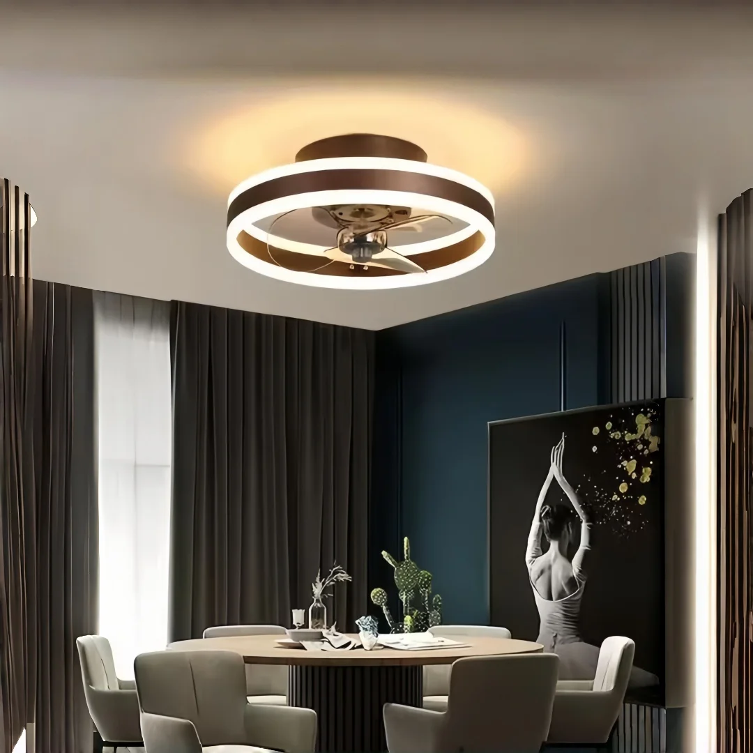 Modern Ultra-Thin Crystal Ceiling Fan Light LED Silent Fan Pendant Light Suitable For Bedrooms Living Rooms Dining Rooms