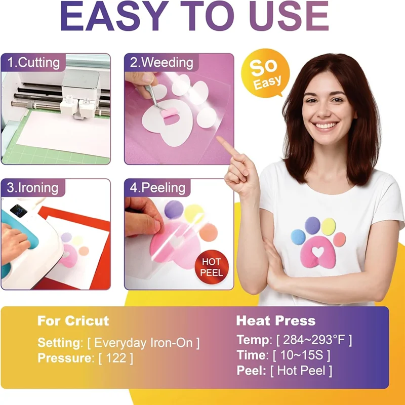 

ABAH-12Pcs Bubble Vinyl теплопередача 3D Bubble HTV, DIY железный винил для футболок, легко режется и сорняков