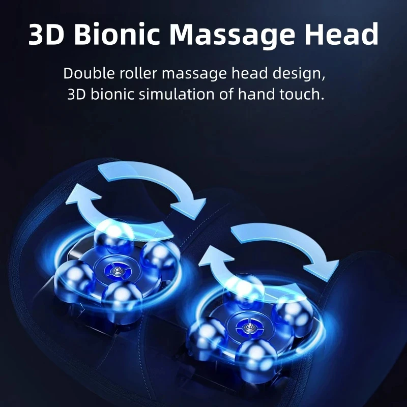 New Large Electric Foot Massager Infrared Hot Compress for Calf 3D Roller Simulation Kneading Squeeze Relax Muscle Daily Care