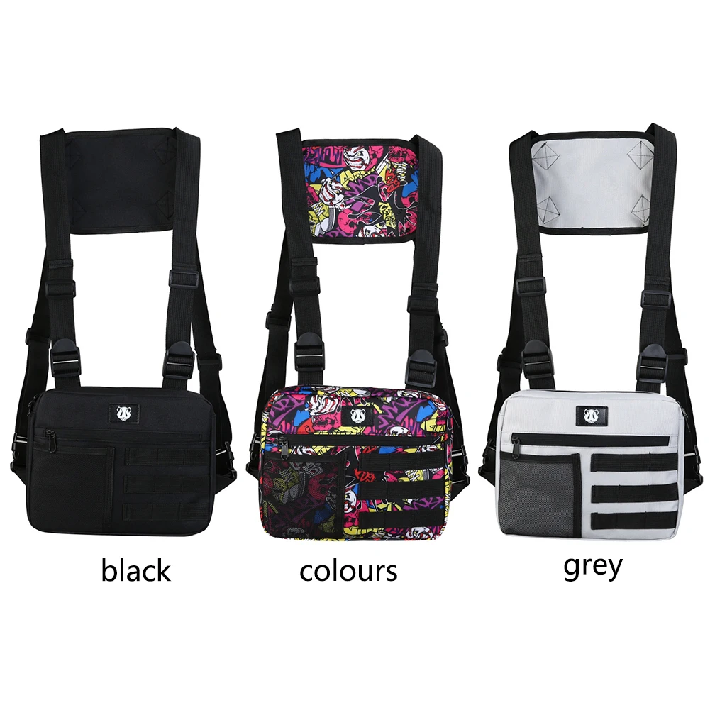 Men Waistcoat Bag Anti-Theft Oxford Molle Waist Pack Adjustable Multifunctional Portable Lightweight Outdoor Sports Accessories