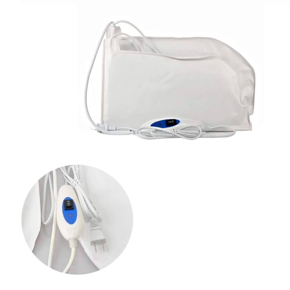 قفازات تسخين كهربائية باللون الأبيض، غطاء سبا يدوي قابل لإعادة الاستخدام للاحتفاظ بالرطوبة، مهدئ وجاف ومريح