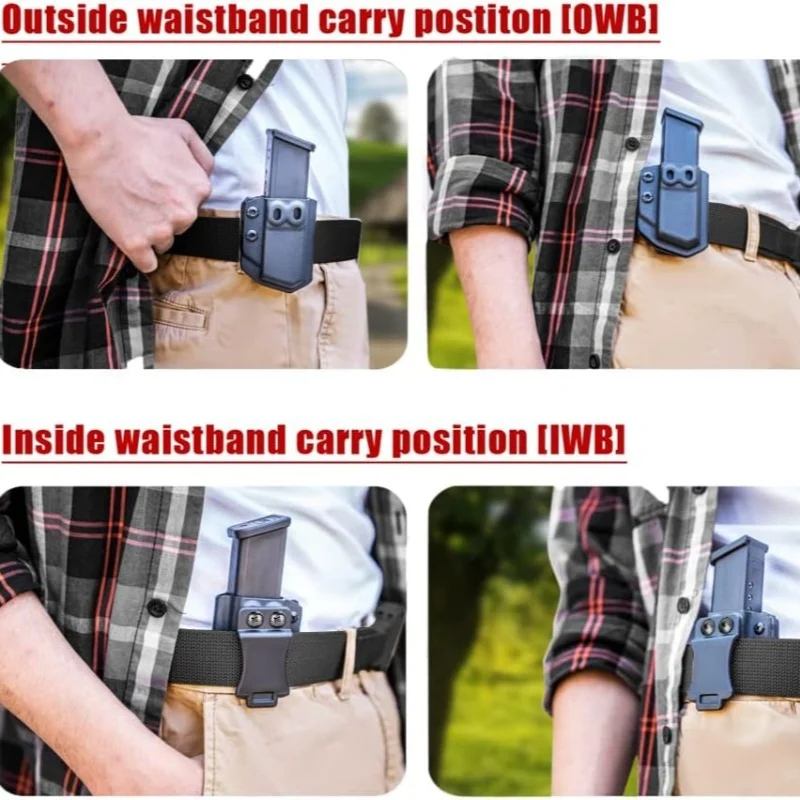 1/2Pcs Universal Magazine Holster 9/40mm Adjustable Right&Left Magazine Pouch Tactical Waist for Glock CZ S&W SIG P365 ﻿ - view 6