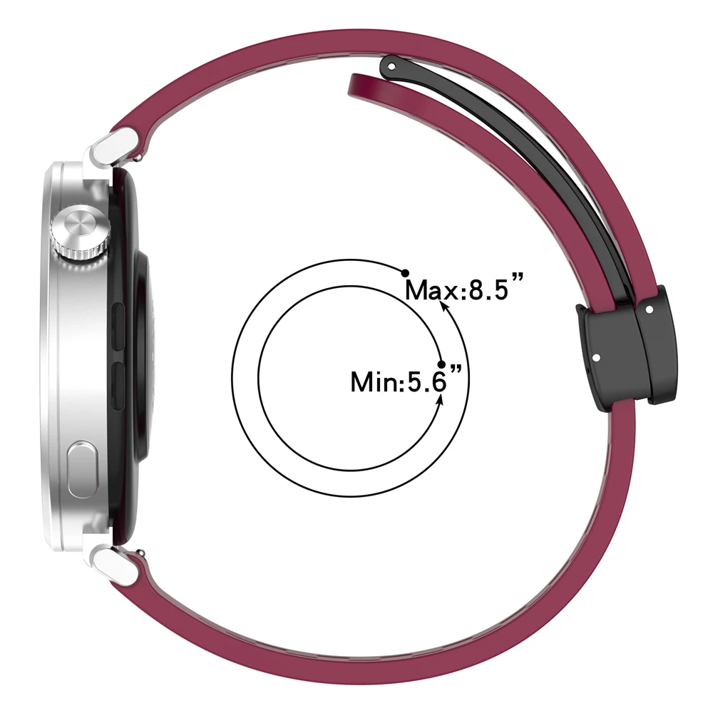 Pulseira esportiva de 18mm para huawei watch gt5 41mm/gt5 pro 42mm pulseira de relógio inteligente pulseira de silicone premium respirável dobrável