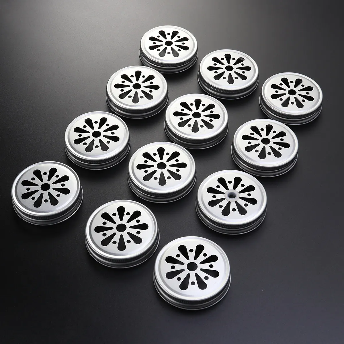 12 pcs Plastic Lid Caps Sealing Bottle Halloween Christmas New Year Glass Jar Lids Bottle Cap Light Bottle Cap Lights Perforated