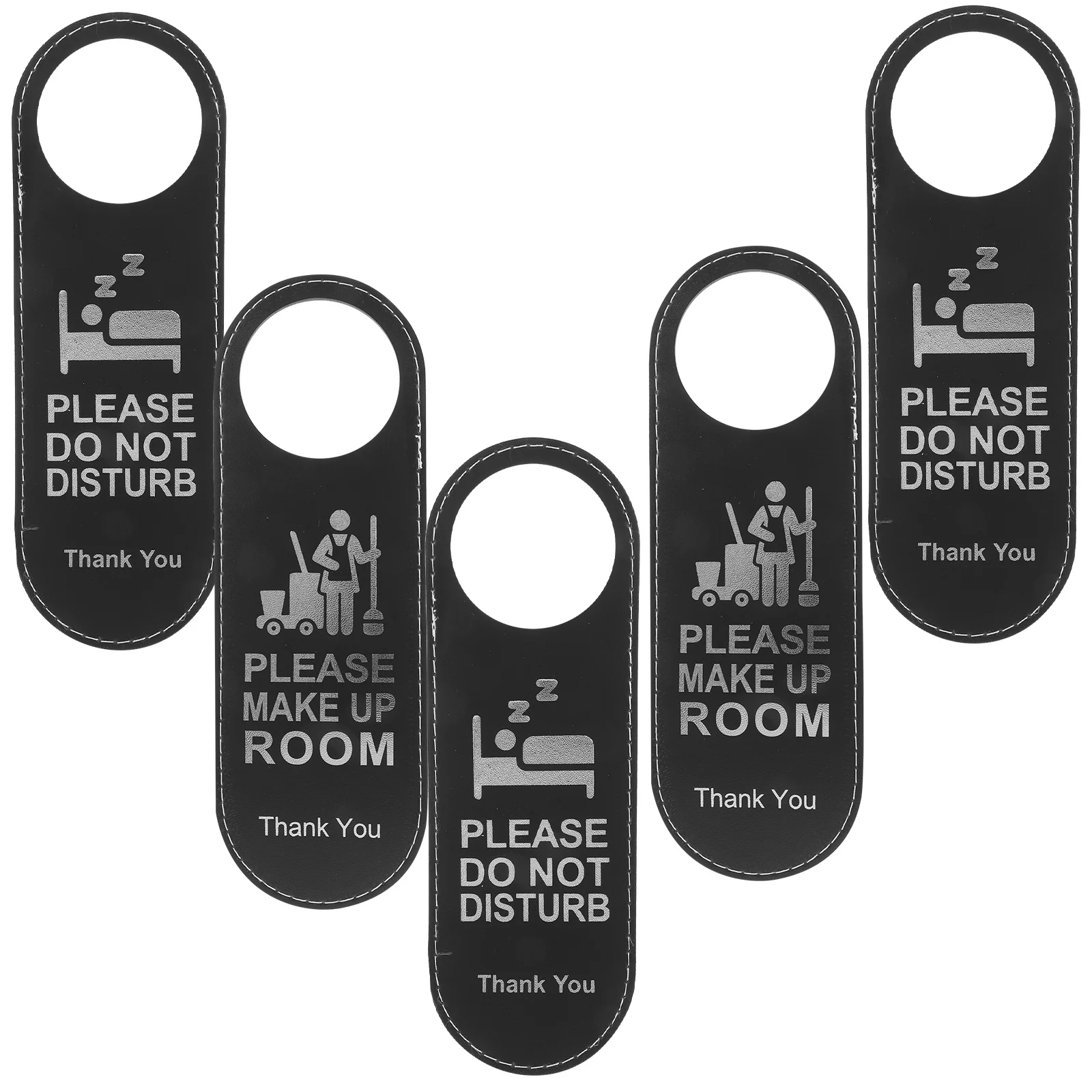 Knobs Sign Double-sided Door Listing Handles Hanger Signs Tag Black Office