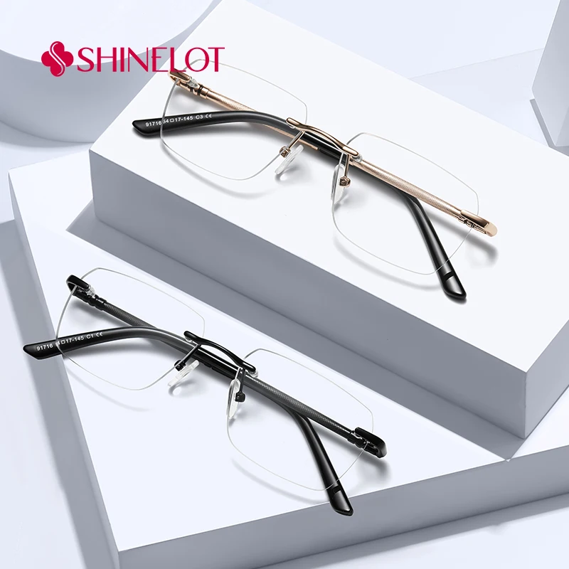 

91716 Business Frameless Eyeglasses Frame Female Delicate Bluelight Blocking Glasses Adolescent Eyewear Trendsetters Gift