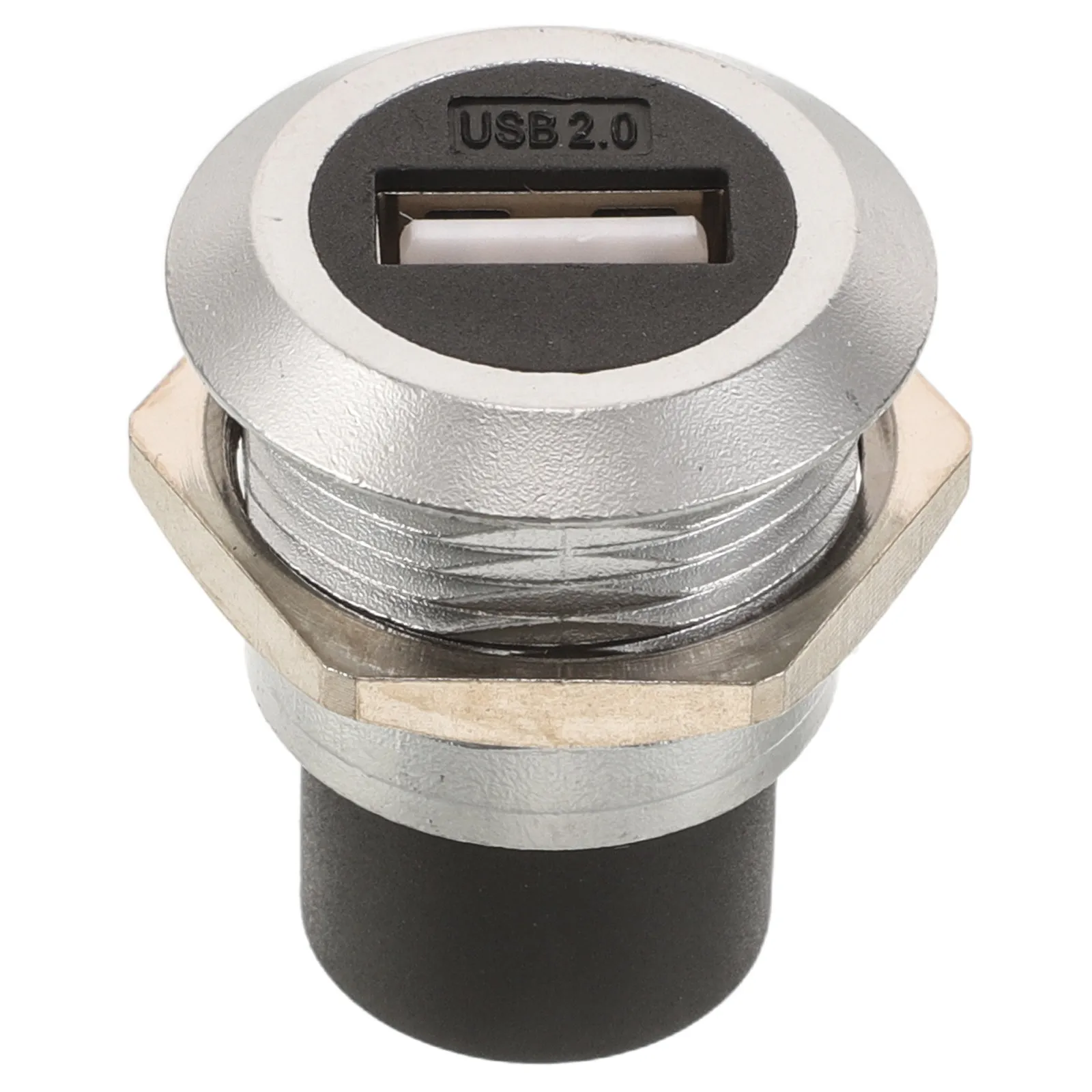 USB 2.0 Round Silver Female Socket Panel Mount Connector Data Network Extension Pass Through Module D Type Interface