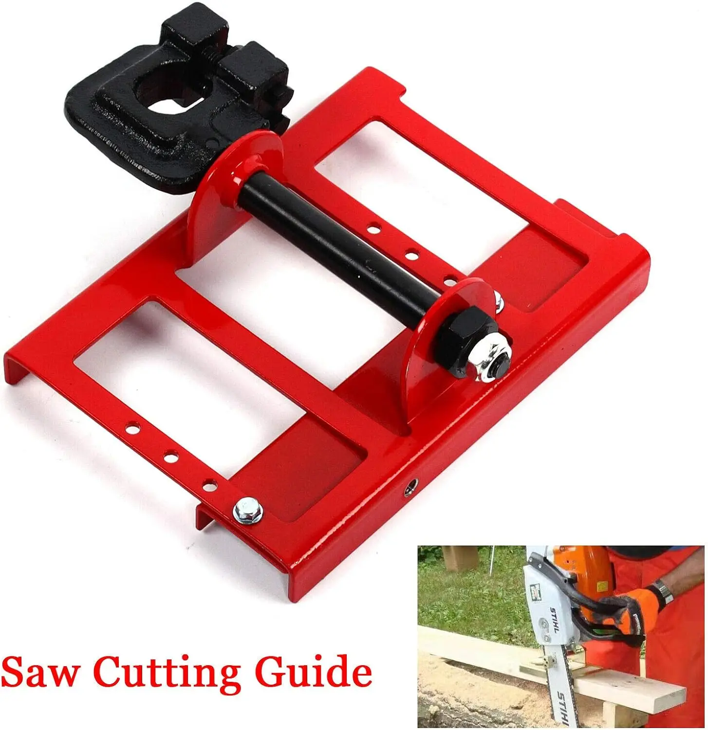 Red Chainsaw Mill Lumber Cutting Guide Saw Steel Steel Saw Chainsaw Mill Lumber Cutting Guide Red Chainsaw Mill Lumber Cutting