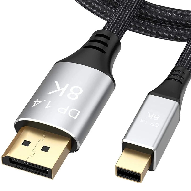 Mini DP to DP 1.4 8K Cables Support Bi-Directional Transmission, UHD 8K@60Hz/4K@144Hz, 3 Meters