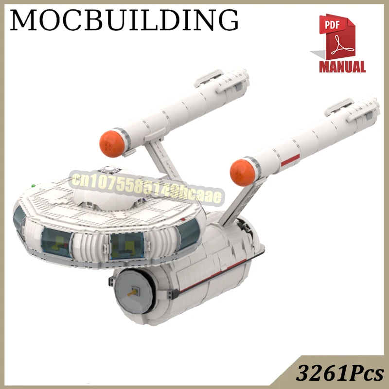 

Enterprise Spaceship Bricks Model with Holder MOC Building Blocks Creative Treks Construction Toys Gift Present for Boys Girls