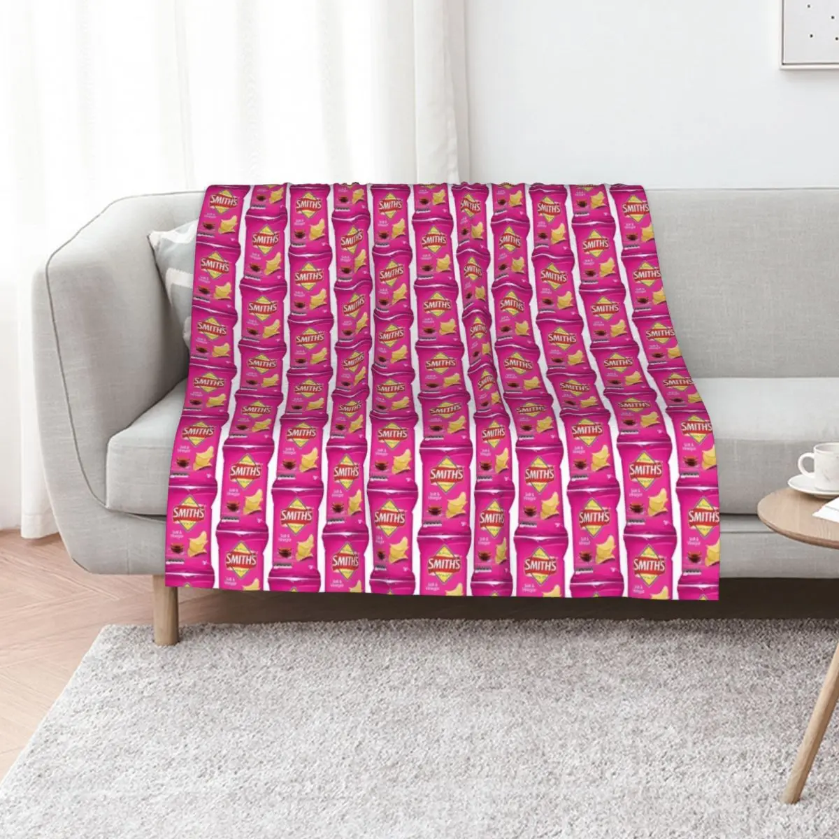 Smiths Chips - Salt and Vinegar Throw Blanket warm winter Sofas Personalized Gift Beautifuls Blankets