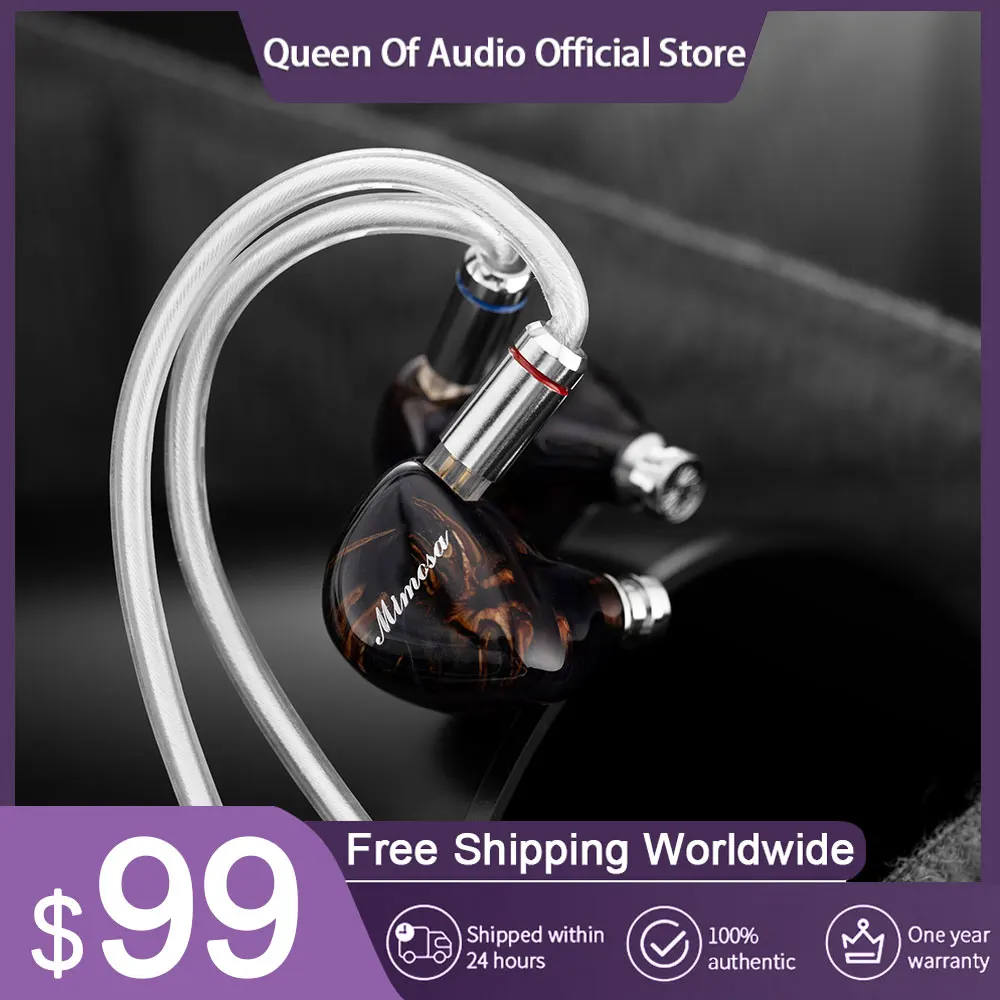 QoA Mimosa Earphone 1 Dynamic 1 Planar In Ear IEMs 3.5mm 4.4mm Plug Earbuds For HiFi Music Headphone  0.78 2pin Cable Headset