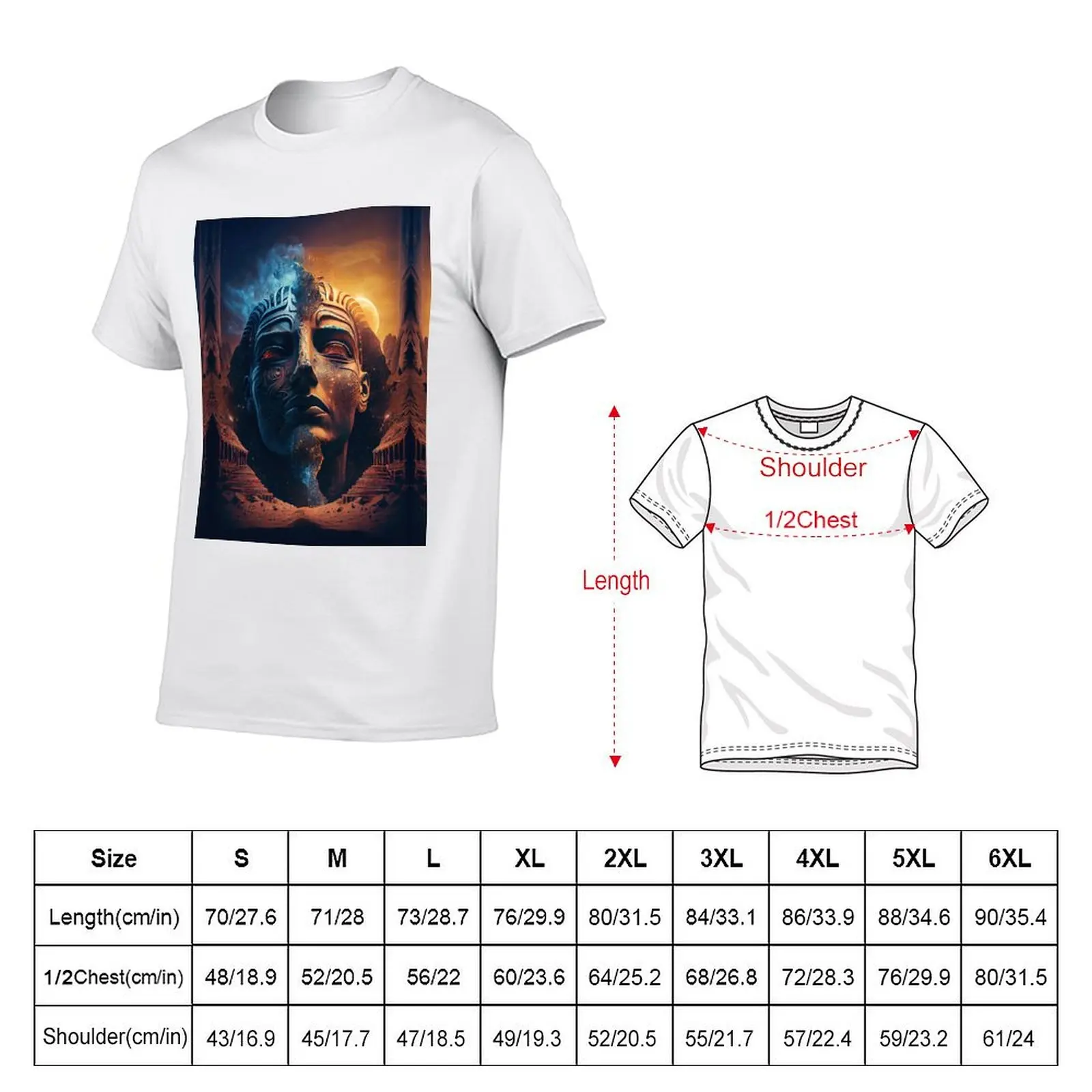 Ägyptische alte Statue Kopf T-Shirt Rundhals ausschnitt Sport Humor Grafik T-Shirts Hipster Fitness USA Größe