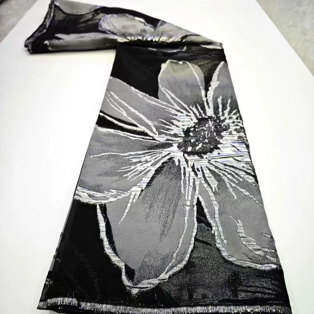 

2025 African Nigerian High-Quality Tulle Lace Fabric Jacquard Organza Embroidery Guipure for Party Dress AHD6312