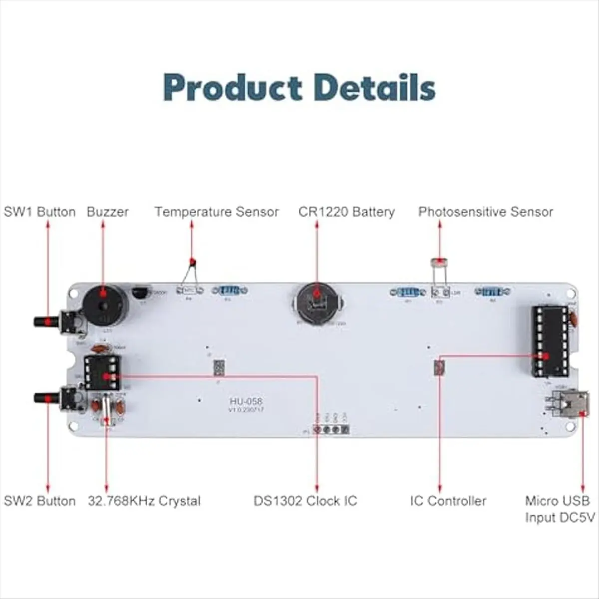 A11I Soldering Practice Kit, 4-Digit Digital Alarm Clock Kit with RGB Colorful Modes, Diplay DIY Clock Soldering Project Kit