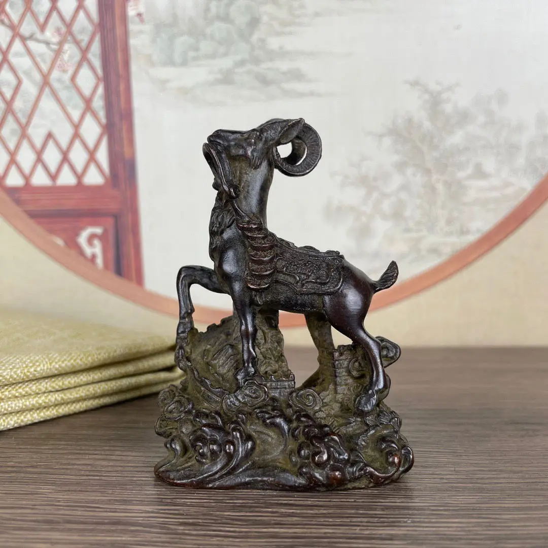 Antique Baojiang Zodiac Sheep Imitation Purple Copper Goat Twelve Zodiac Sheep Home Office