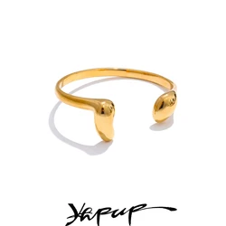 Yhpup 57mm Unique 316L Stainless Steel Open Cuff Bracelet Bangle Fashion Waterproof Distinctive Jewelry Accessories for Women