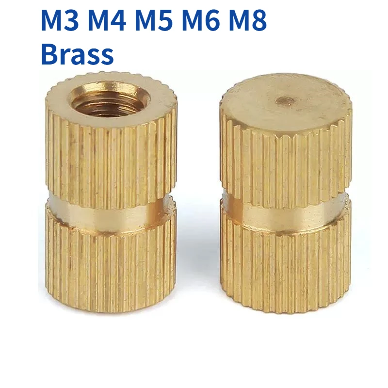 5/10/20/50pcs M3 M4 M5 M6 M8 Solid Brass Copper Type B Blind Hole Hot Melt Injection Molding Knurl Nut Insert Embedded Nut