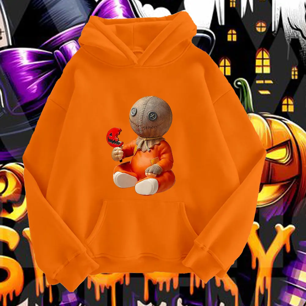 2024 Halloween Trick or Treat Cute Sam Fashion Ladies Sweatshirt Kawaii Sam Halloween Print Unisex Fall/Winter Long Sleeve Hoody