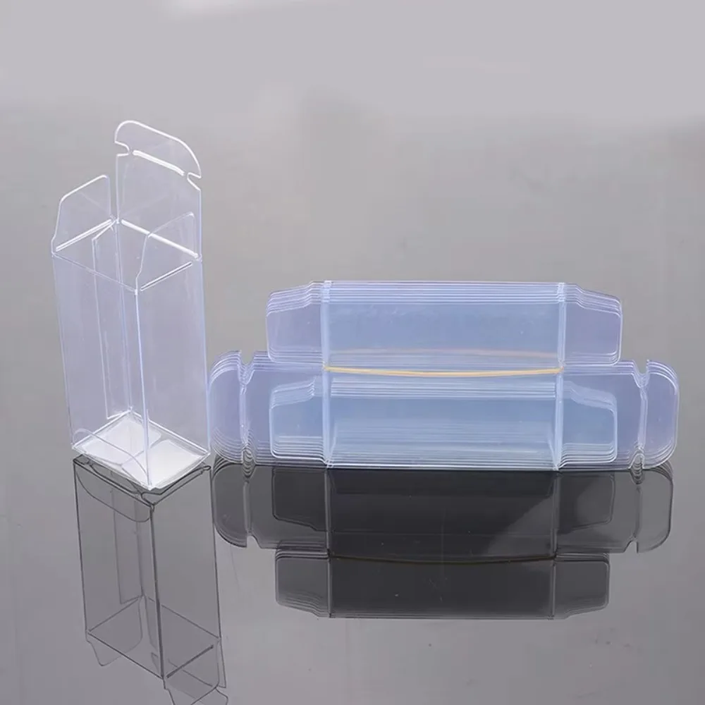 Boîte d'exposition transparente pour modèle de voiture, 10 pièces, modèle de voiture jouet 1/64, modèle animé Transparent, vitrine de Protection, PVC anti-poussière
