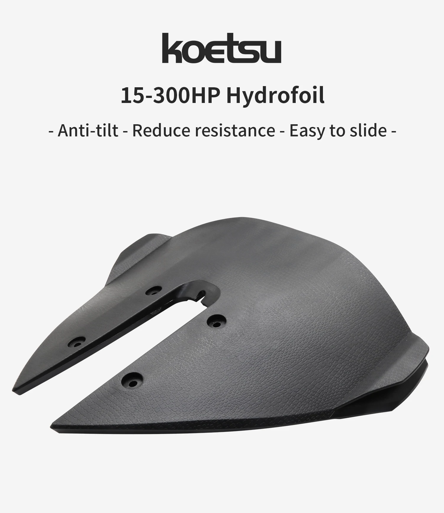 Suitable for 15-300 HP outboard fixed wing, PP material, modified balance wing, sliding wing to prevent the hull from tilting