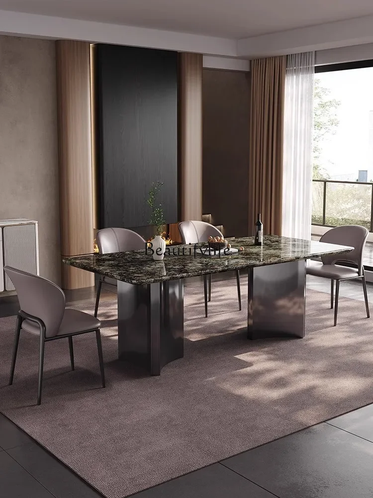LJY*Luxury stone dining table Italian minimalist rectangular dining table