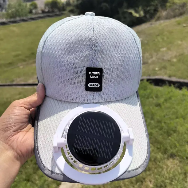New Summer Solar Charging with Fan Hat Men and Women Casual Breathable Mesh Sunscreen Outdoor Shading Cap