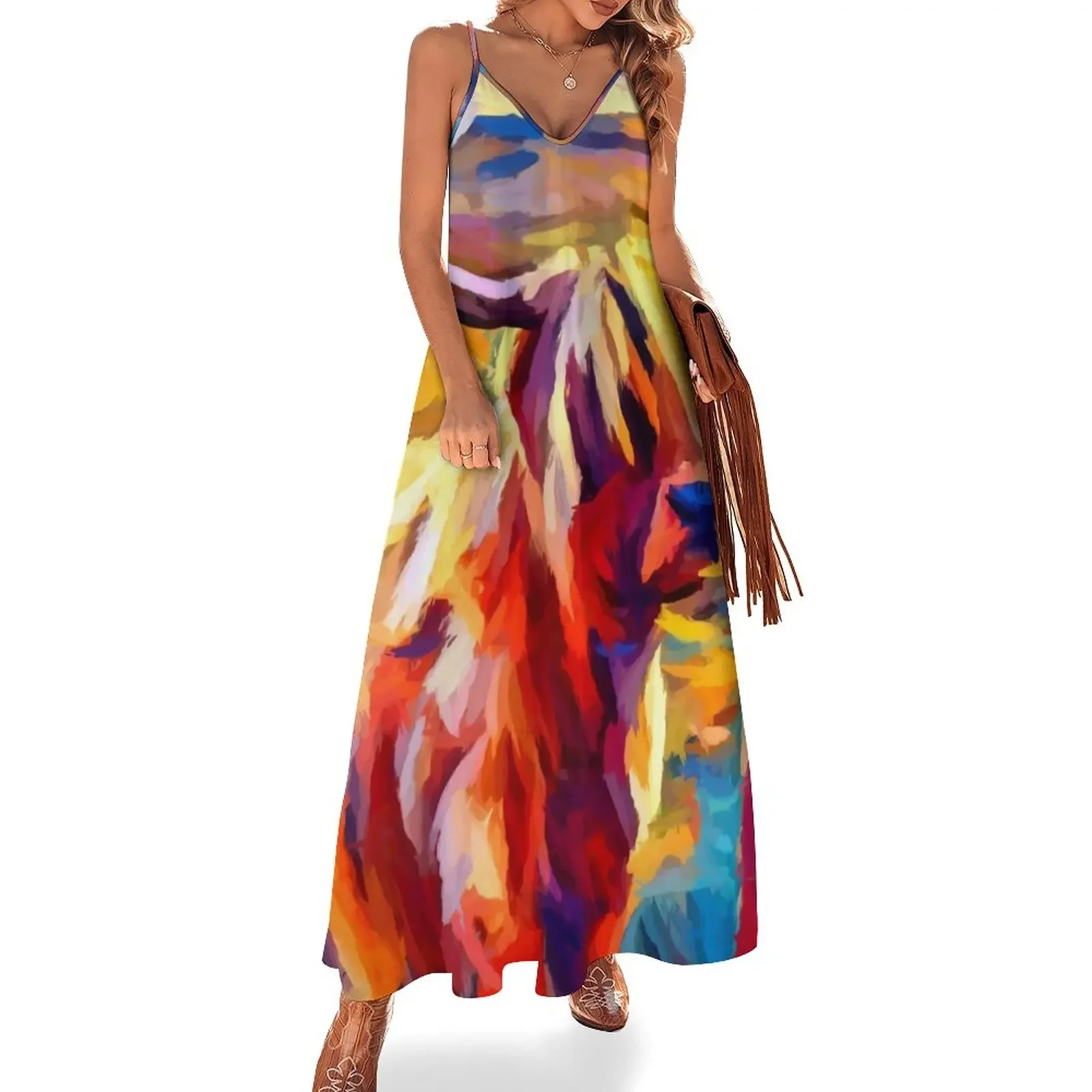 

Highland Cow 4 Sleeveless Dress women's evening dress 2025 dress party night