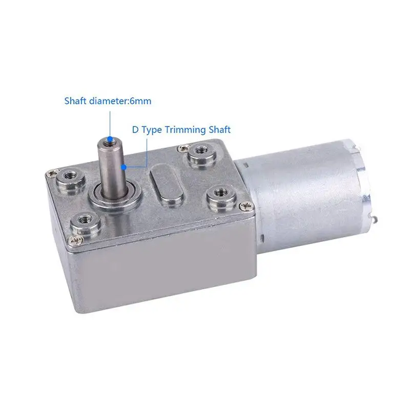DC 6/12V 370 Reversible High Torque Worm Geared Motor 5-150RPM Low Power for Small Agricultural Equipment DIY Parts