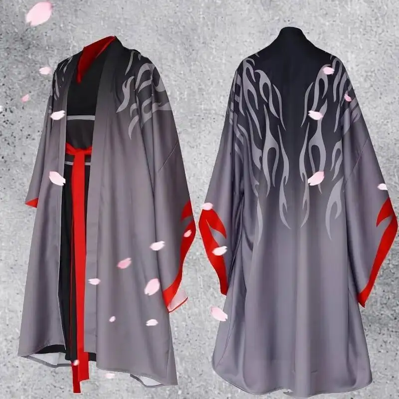 Anime Mo Dao Zu Shi Wei Wuxian Cosplay Costume Ancient Hanfu Long Robe Suit Wig for Women Men Halloween Carnival Party Outfit view 4