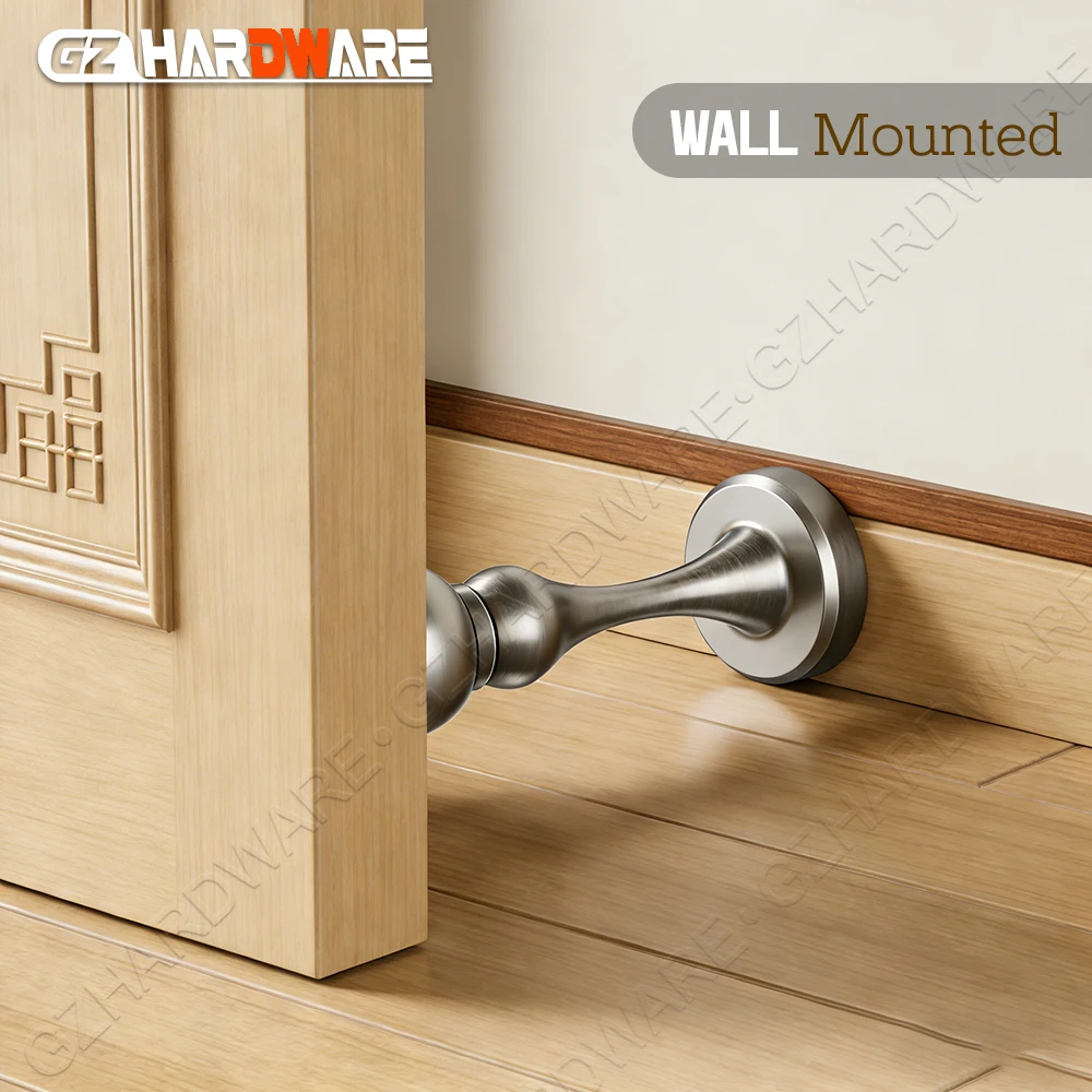 304 Stainless Steel Magnetic Door Stop Windproof Wall & Floor Mount Door Stopper Holder - Furniture Hardware