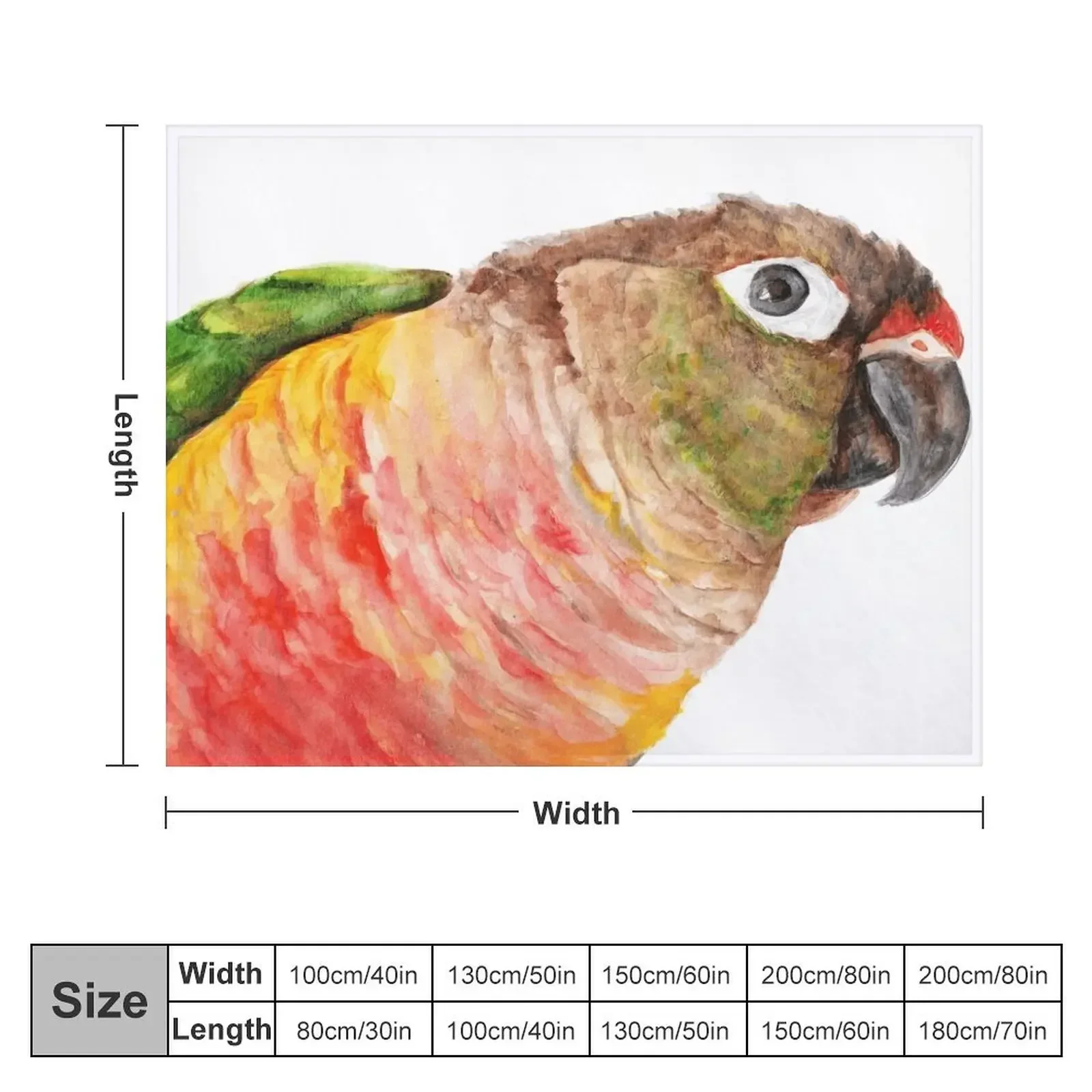 Green-cheeked Conure - Watercolor Art Red Yellow Green Throw Blanket Thin Hairys Furrys Blankets For Baby Blankets