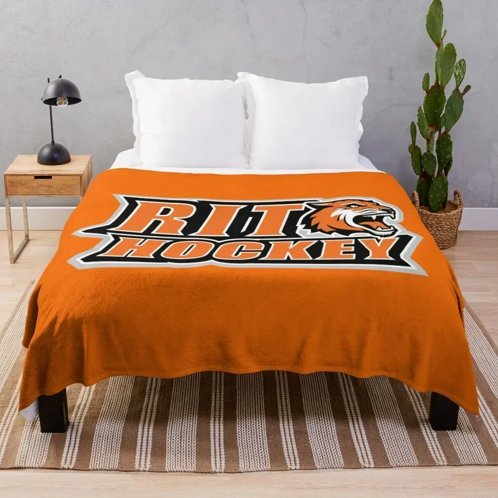 

RIT Hockey ice hockey icons Throw Blanket Quilt Nap anime Blankets
