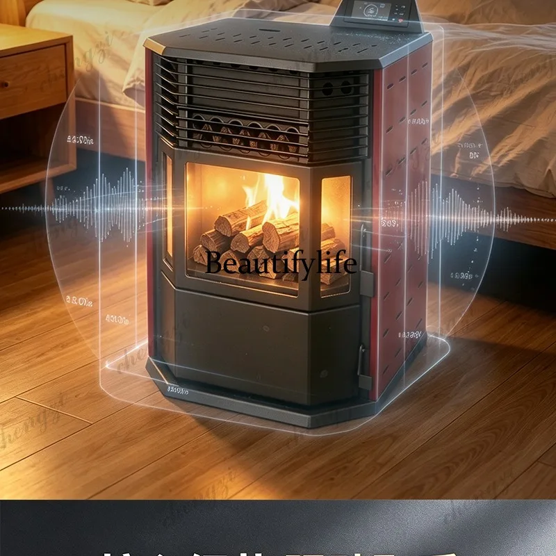 Household winter pellet heating furnace Household indoor intelligent fuel burning European smokeless heating furnace