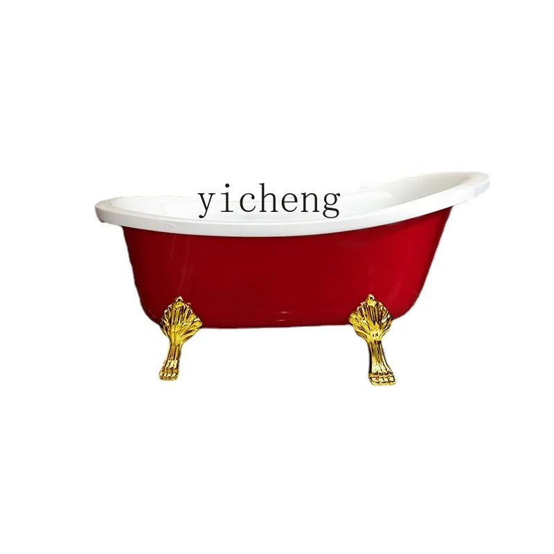 Xl Bathtub Household Small Apartment Acrylic Pearly-Lustre Plate Independent Imperial Concubine Oval Bathtub