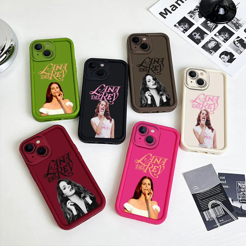 Liquid Silicone Case For Apple iPhone 15 14 13 12 11 Pro Max 7 8 16 X XS 14 15 ProMax Phone Case Hot Singer Lana Del Rey Cover