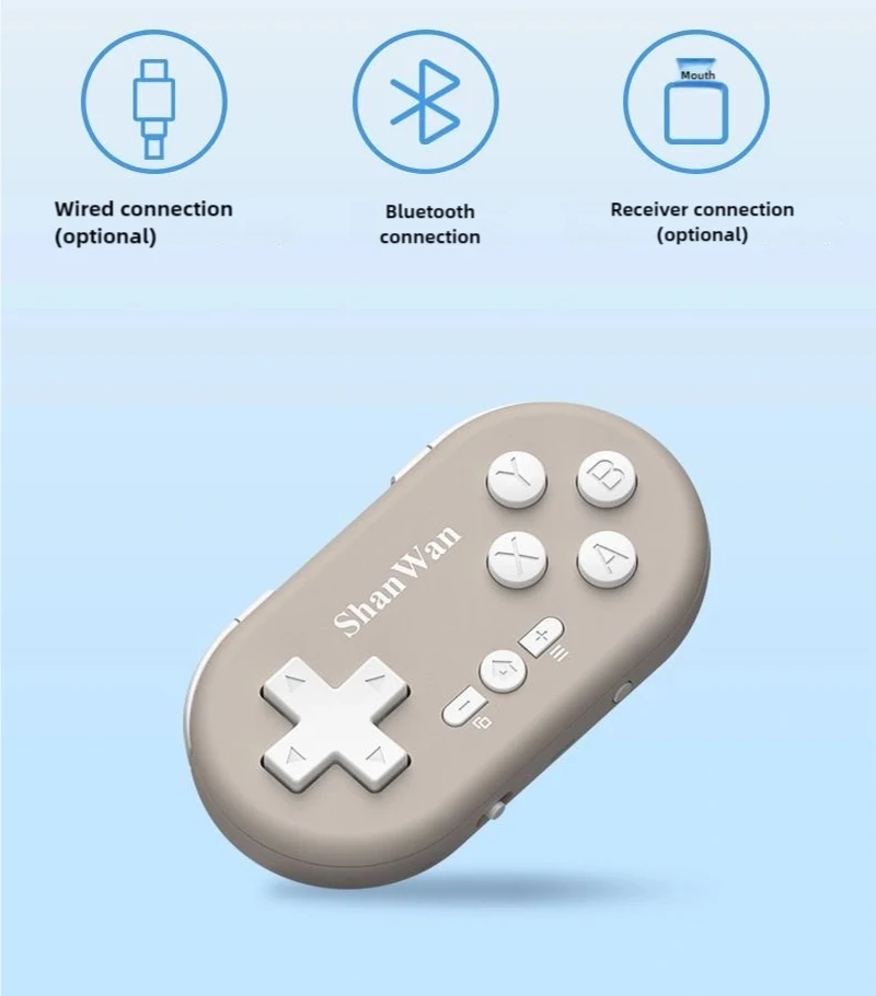 ShanWan Mini Gamepad Q36 xkv Portable Bluetooth/Wired Game Controller For PC Android & IOS Cross-Platform Pocket Game Controller