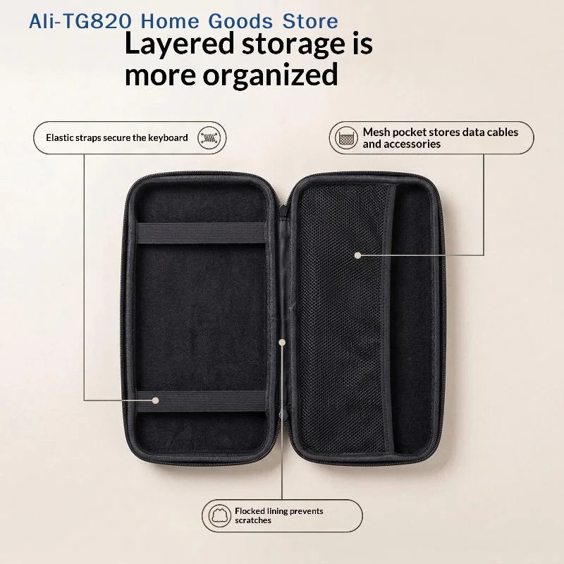 [TG820]EVA Hard Case Illuminated Keyboard Travel Carrying Bag Storage Case For MX Keys Mini Wireless Keyboard