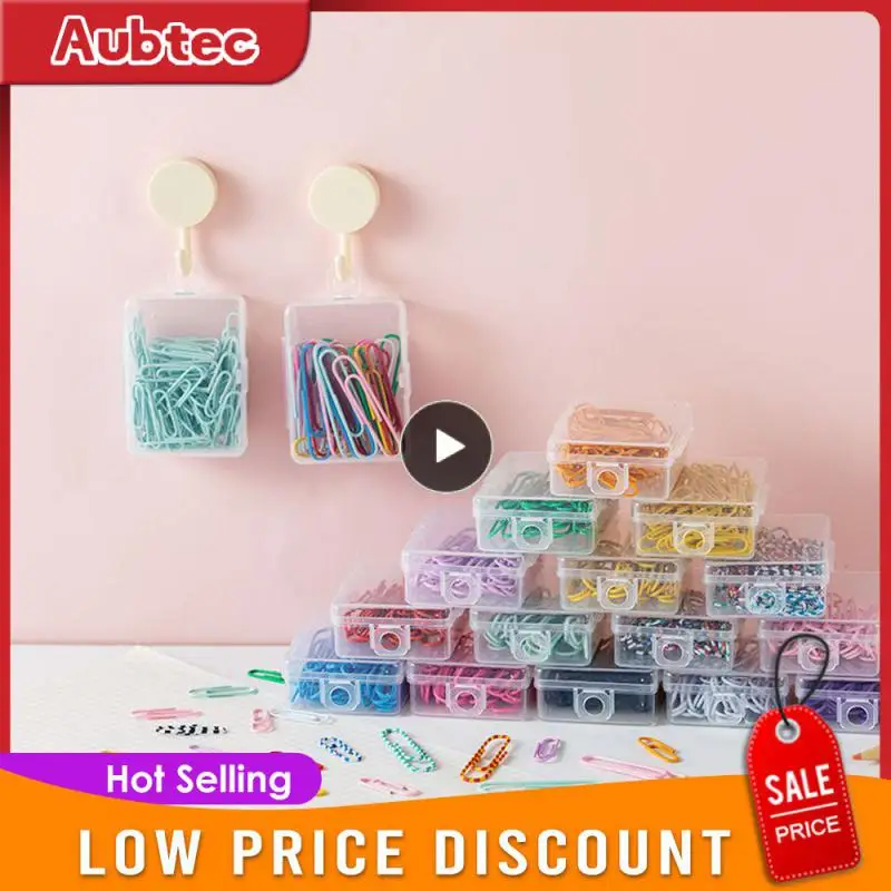 

Box Colored Paper Clip Metal Clips Memo Clip Bookmarks Stationery Office Accessories School Supplies Length 18mm/50mm