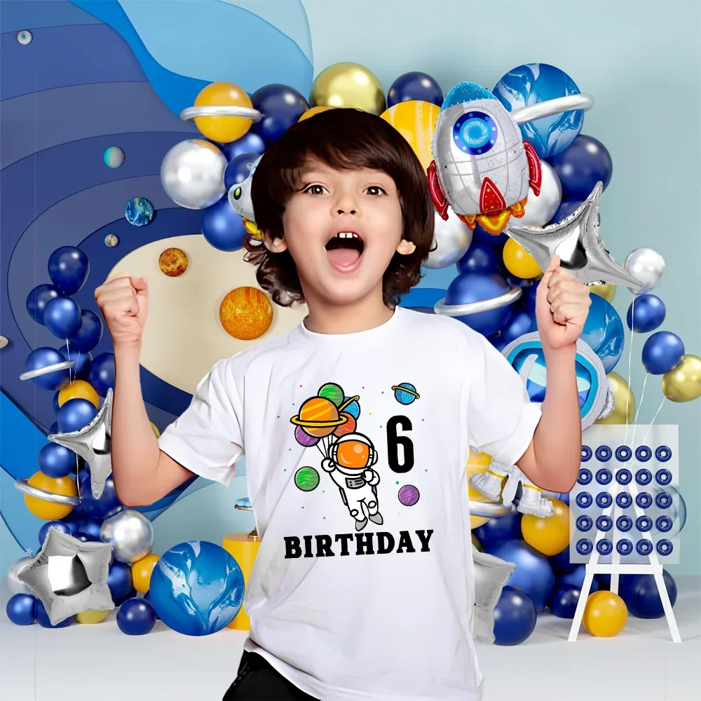 Astronaut Birthday Shirt Birthday Boy Gifts Astronaut Birthday Tee Rocket Shirts Clothes Planet Party Outer Space Gifts Tshirt