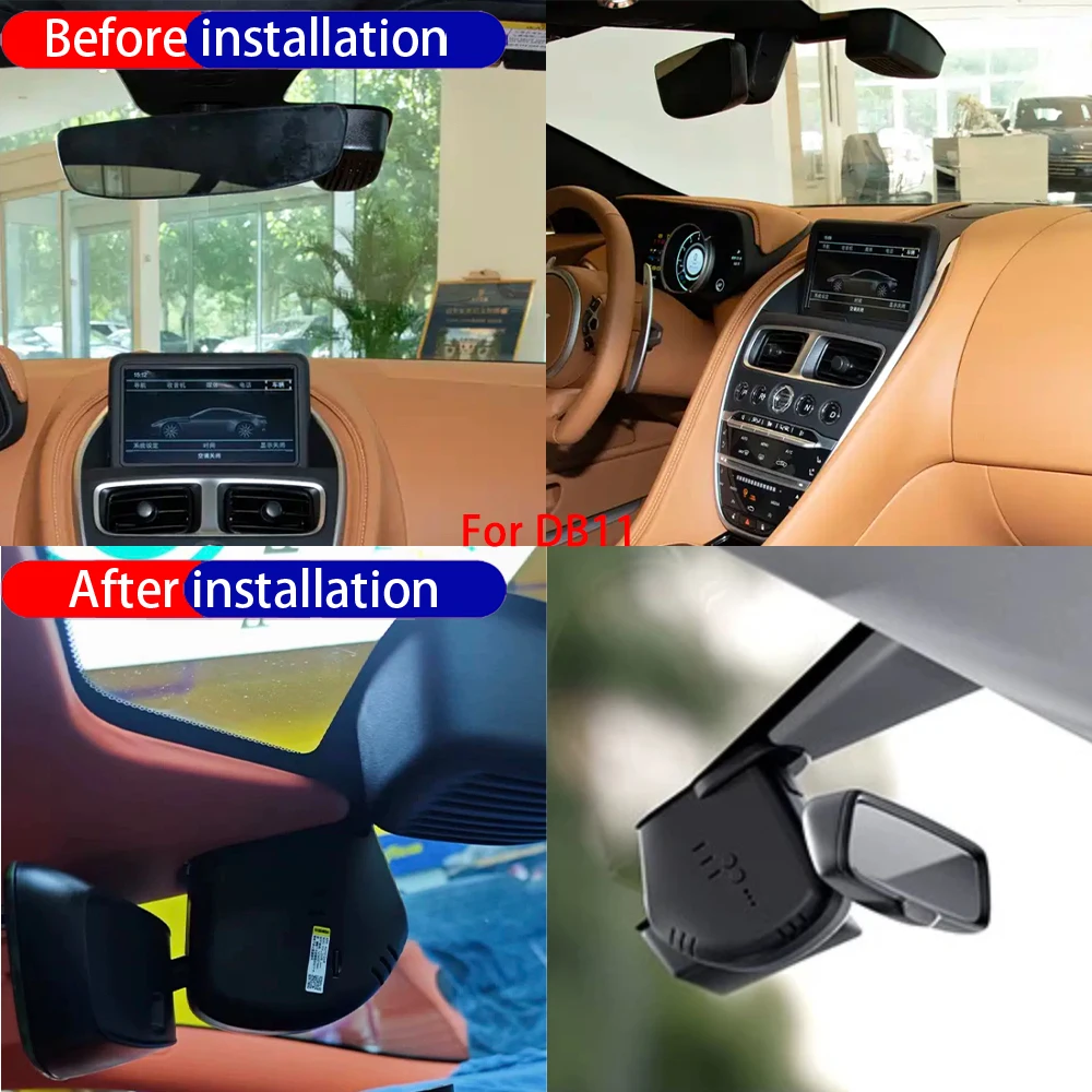 Dash Cam for Aston Martin DB11 DBX 2016-2025 Front＆Rear 4K UHD DVR Dashboard Camera Video Recorder Night Vision 24H Parking