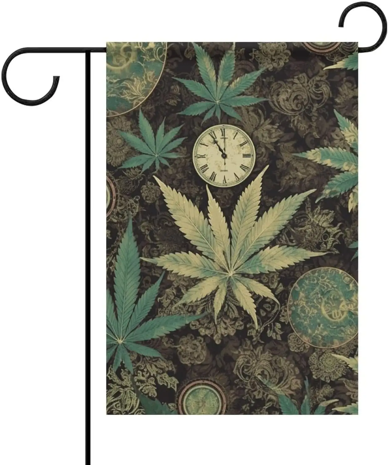 A Puff in Time Weed Marijuana Garden Flag 12 X 18 Inch Double Sided Personalized Golf Garden Flag Small Yard Flags Decorations B